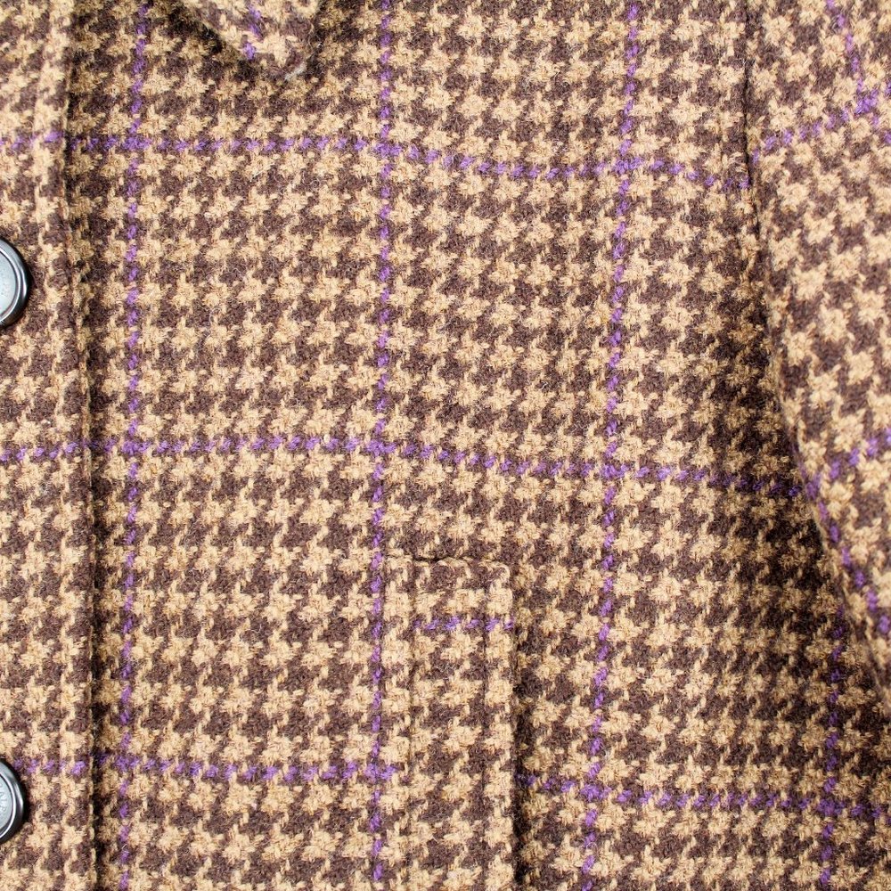 VTG Ralph Lauren LRL Hunting Jacket Plaid Tweed Houndstooth Boxy Riding Blazer - Picture 7 of 16
